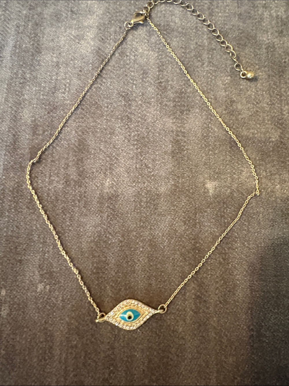 Gold Tone Evil Eye Necklace